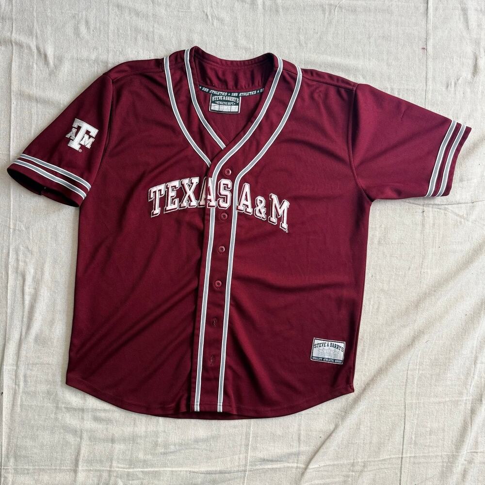 Vintage Texas A&M Baseball Jersey Men's XL Steve & Barry's Aggies Maroon NCAA